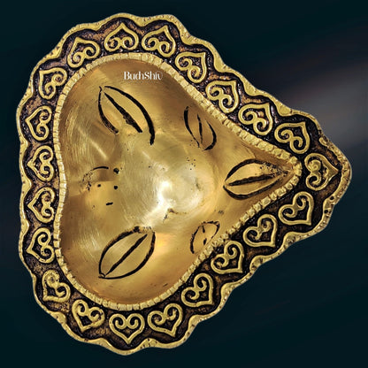 Brass engraved diya small size set of 5