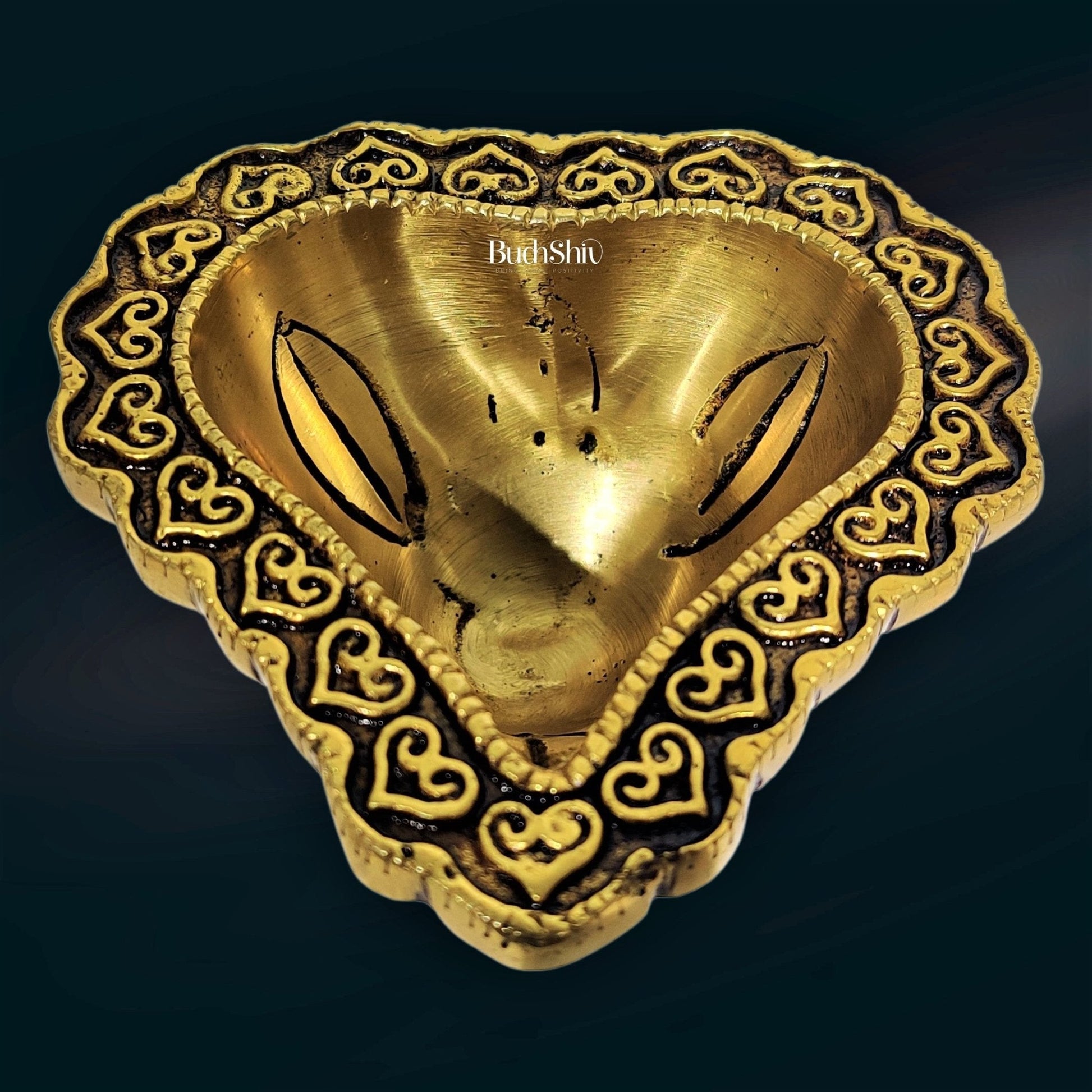 Brass engraved diya small size set of 5