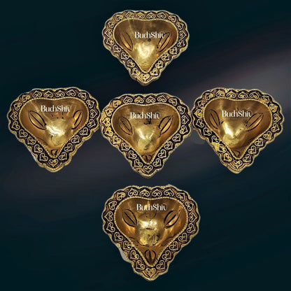 Brass engraved diya small size set of 5