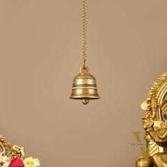 Brass Engraved hanging bell 3 inch diameter