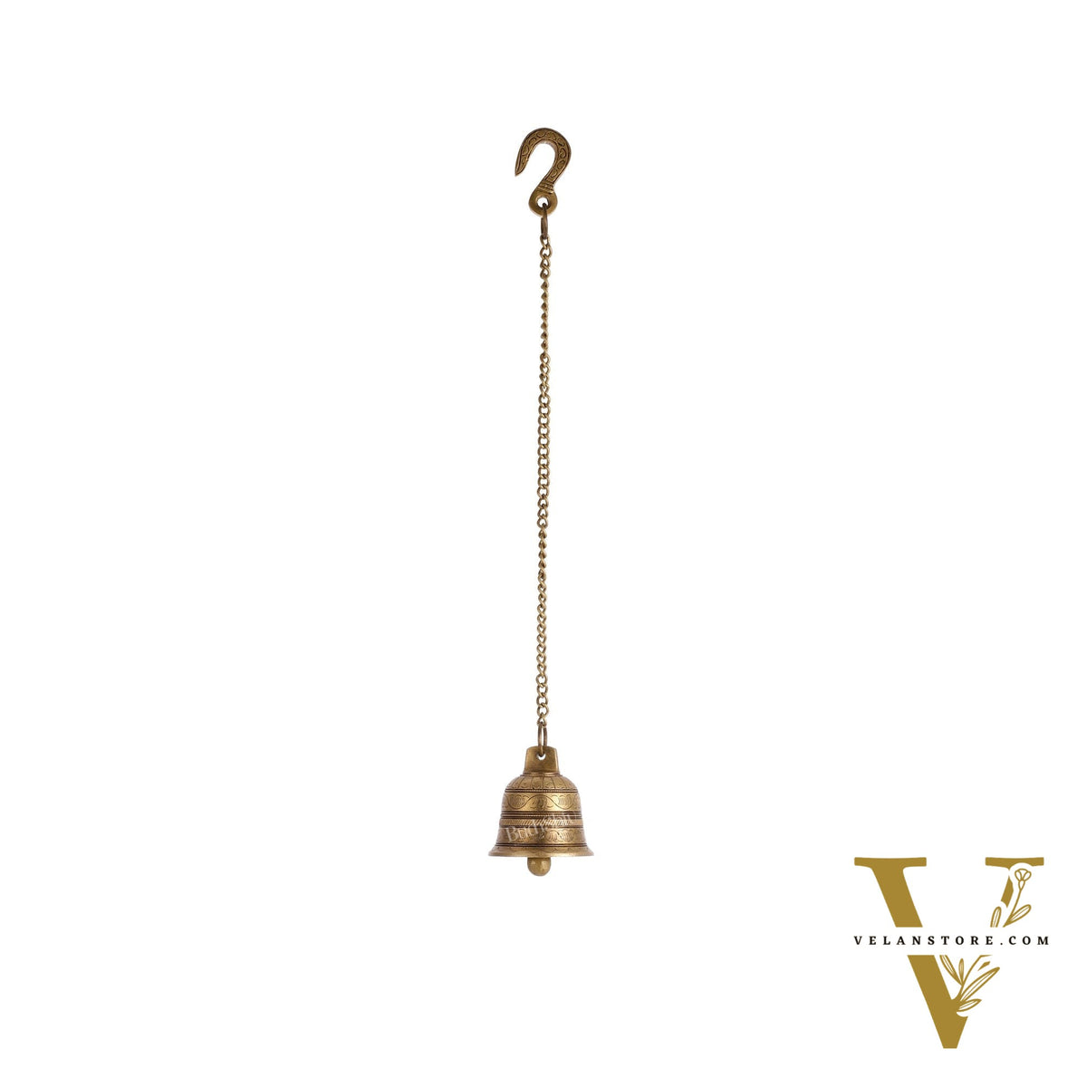 Brass Engraved hanging bell 3 inch diameter