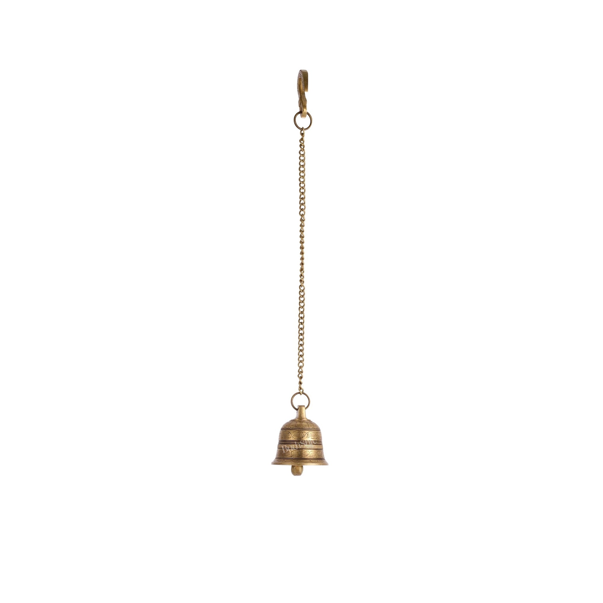 Brass Engraved hanging bell 3.5 inch diameter