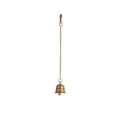 Brass Engraved hanging bell 3.5 inch diameter