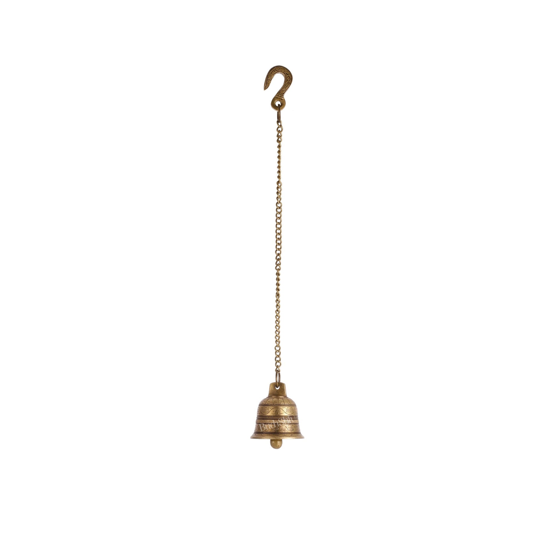 Brass Engraved hanging bell 3.5 inch diameter