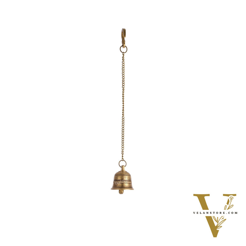 Brass Engraved hanging bell 3.5 inch diameter