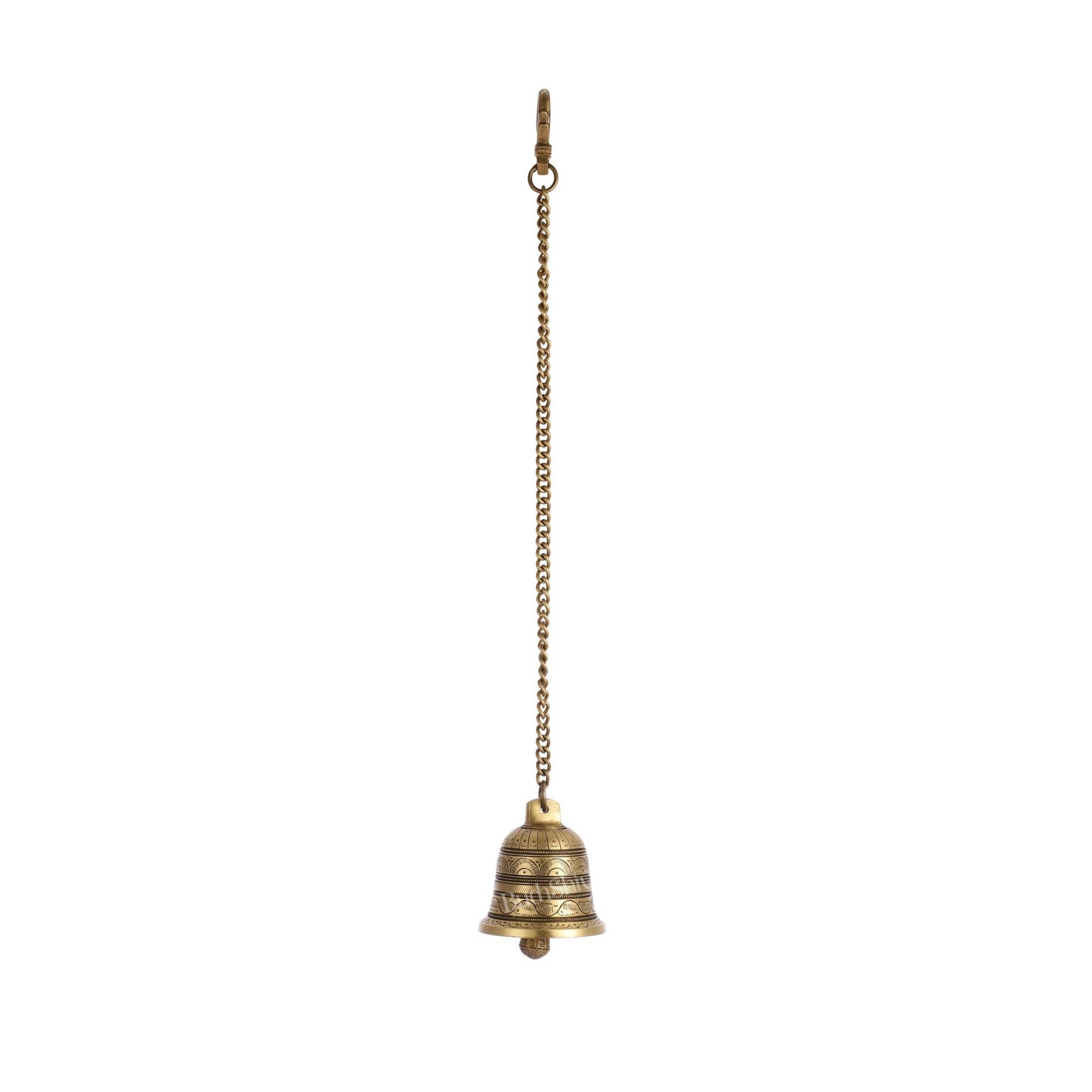 Brass Engraved hanging bell 4 inch diameter