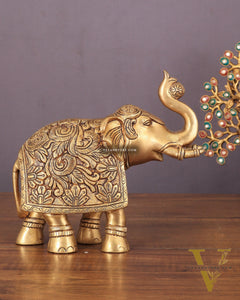 Brass Engraved Statue table accent 7"