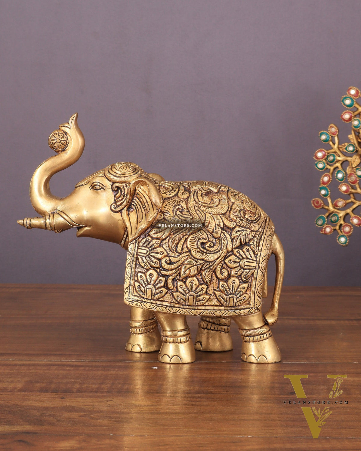 Brass Engraved Statue table accent 7"