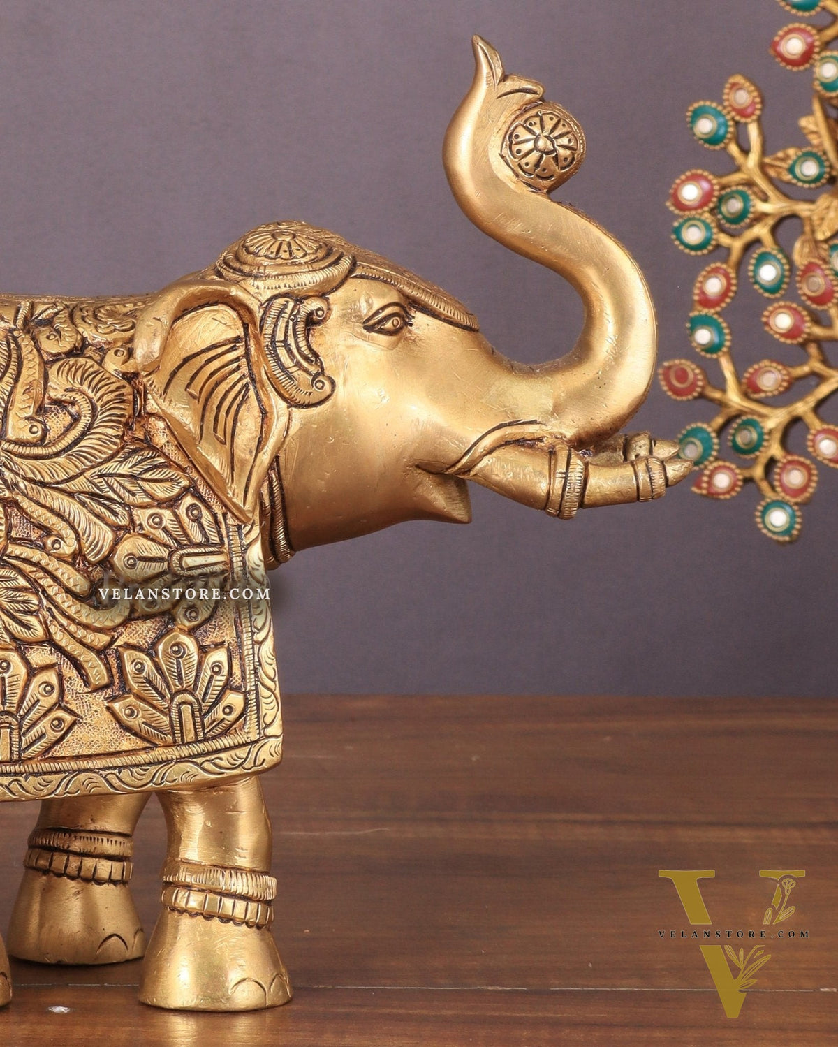 Brass Engraved Statue table accent 7"
