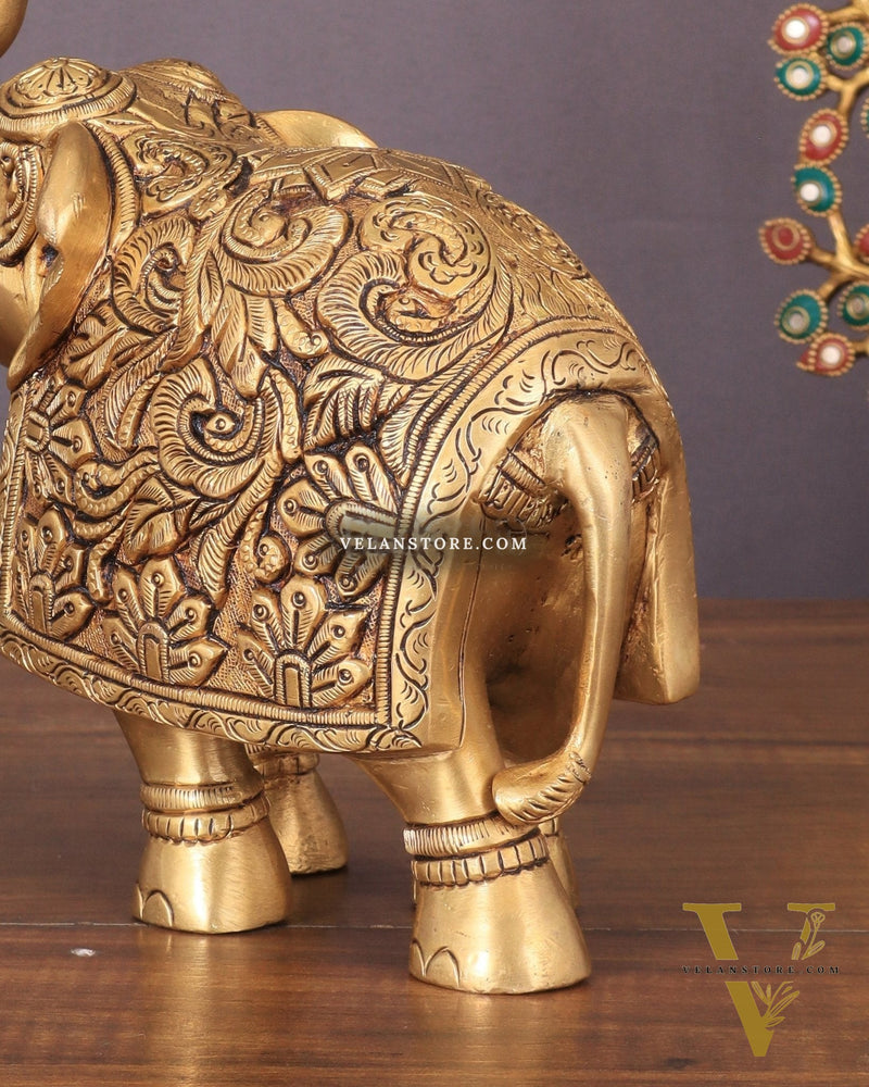 Brass Engraved Statue table accent 7"