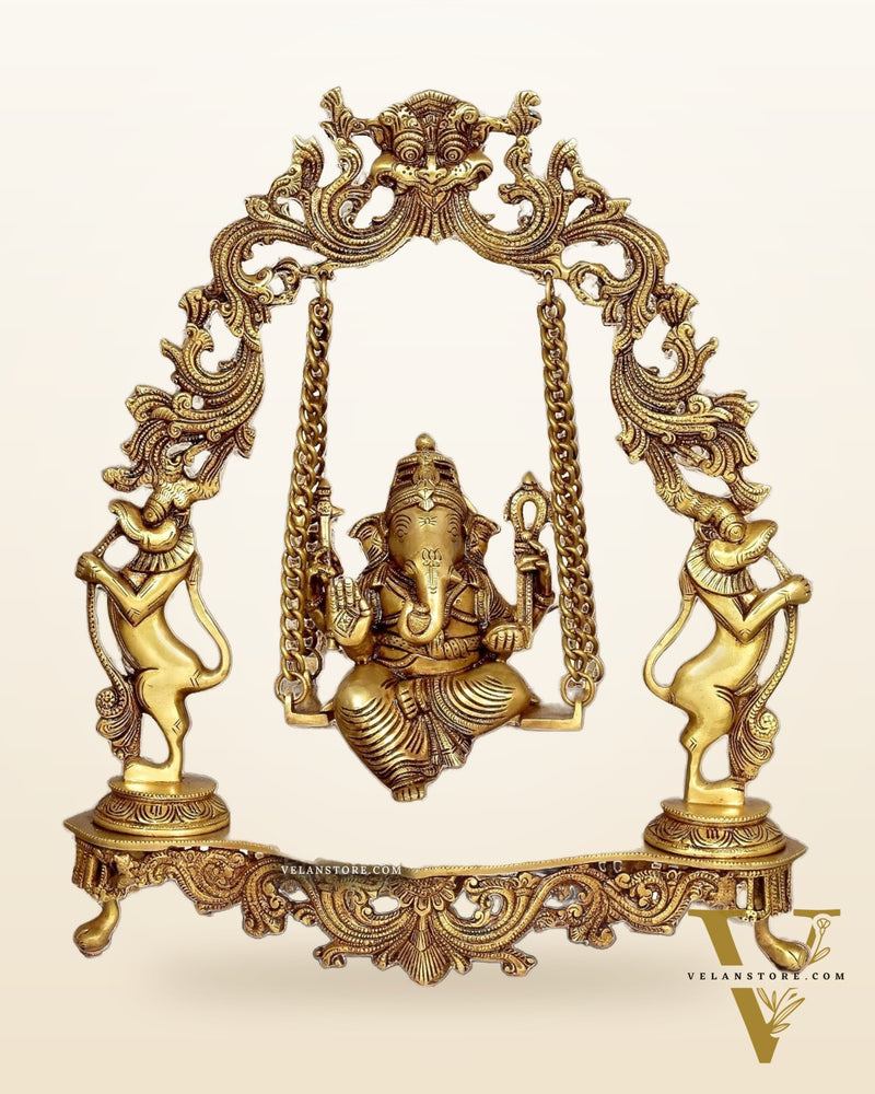 Brass Fine Quality Ganesha idol with Swing - 18 inch
