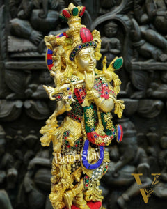 Brass Fine Quality Krishna Statue | 18 inch