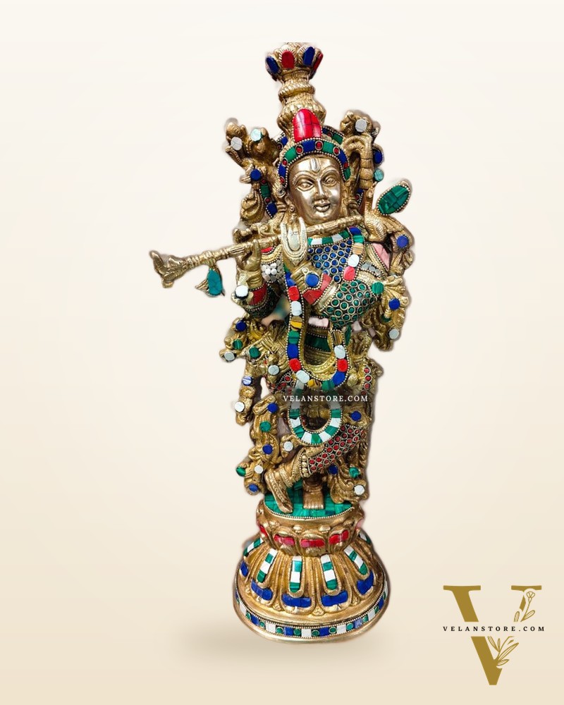Brass Fine Quality Krishna Statue | 18 inch