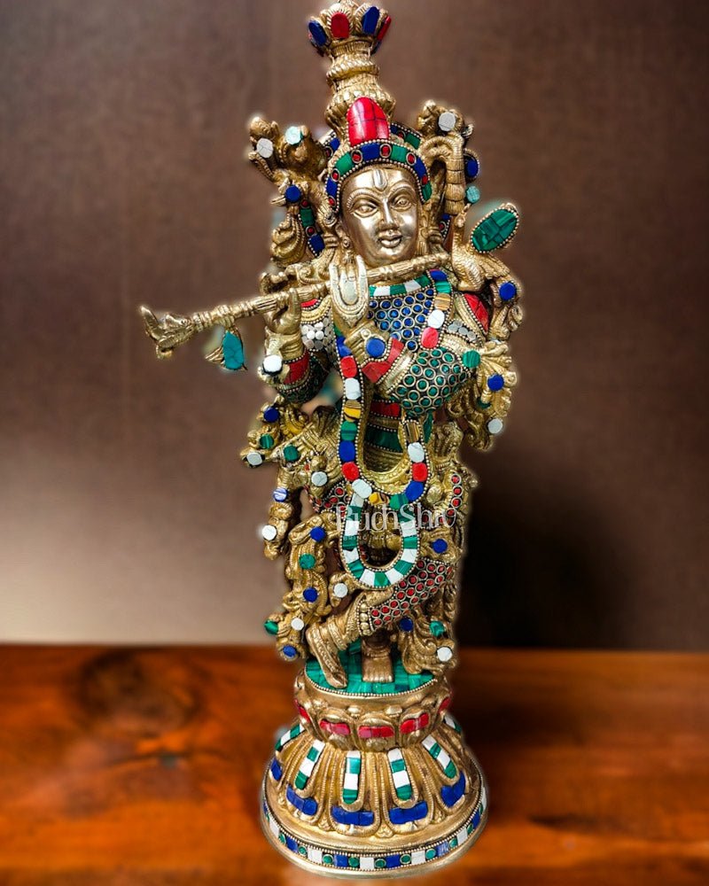 Brass Fine Quality Krishna Statue | 18 inch