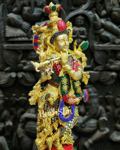 Brass Fine Quality Krishna Statue | 18 inch