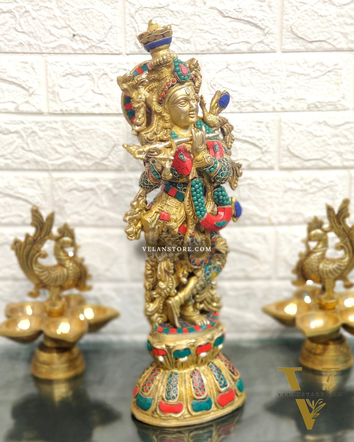 Brass Fine Quality Krishna Statue | Height 18 inch