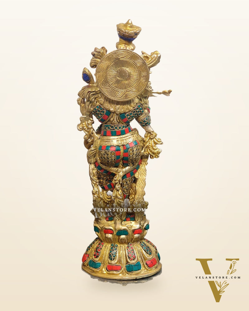 Brass Fine Quality Krishna Statue | Height 18 inch