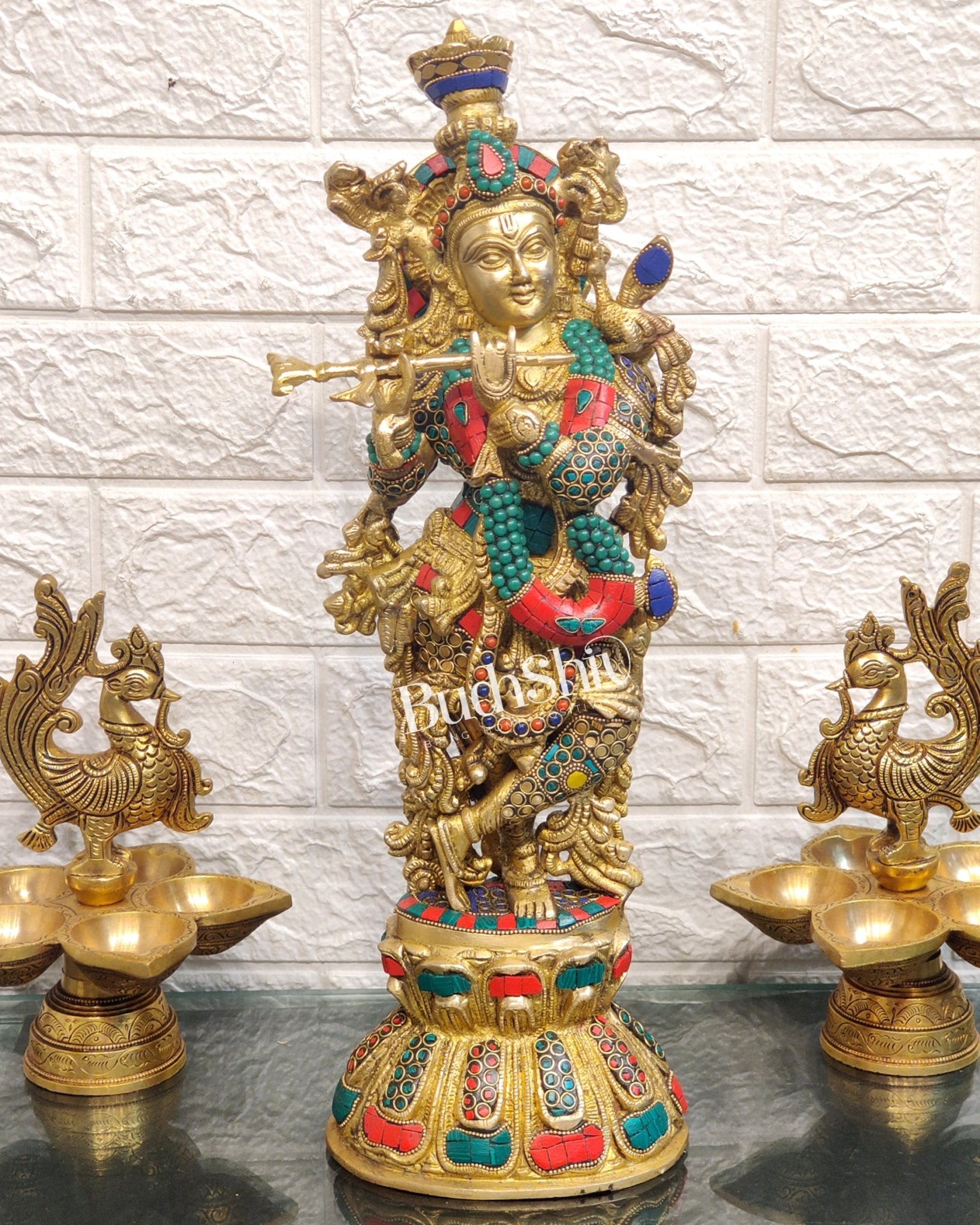 Brass Fine Quality Krishna Statue | Height 18 inch