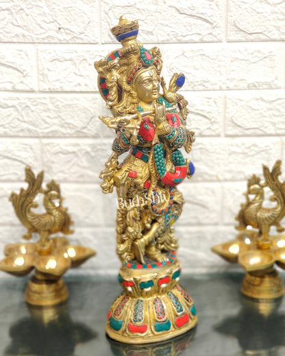 Brass Fine Quality Krishna Statue | Height 18 inch