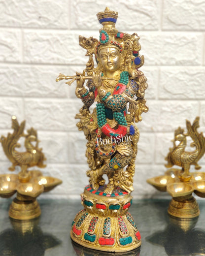 Brass Fine Quality Krishna Statue | Height 18 inch