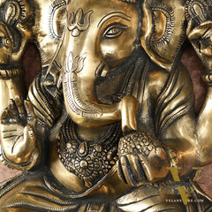 Brass Full Body Lord Ganesha Wall Hanging – 14 Inch