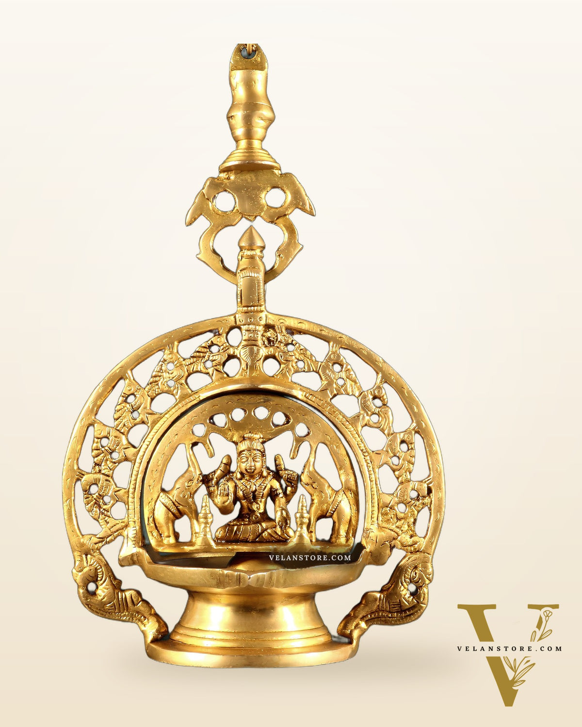Brass Gajalakshmi Hanging Lamp