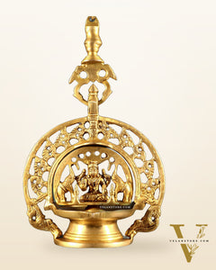 Brass Gajalakshmi Hanging Lamp
