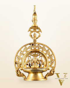 Brass Gajalakshmi Hanging Lamp