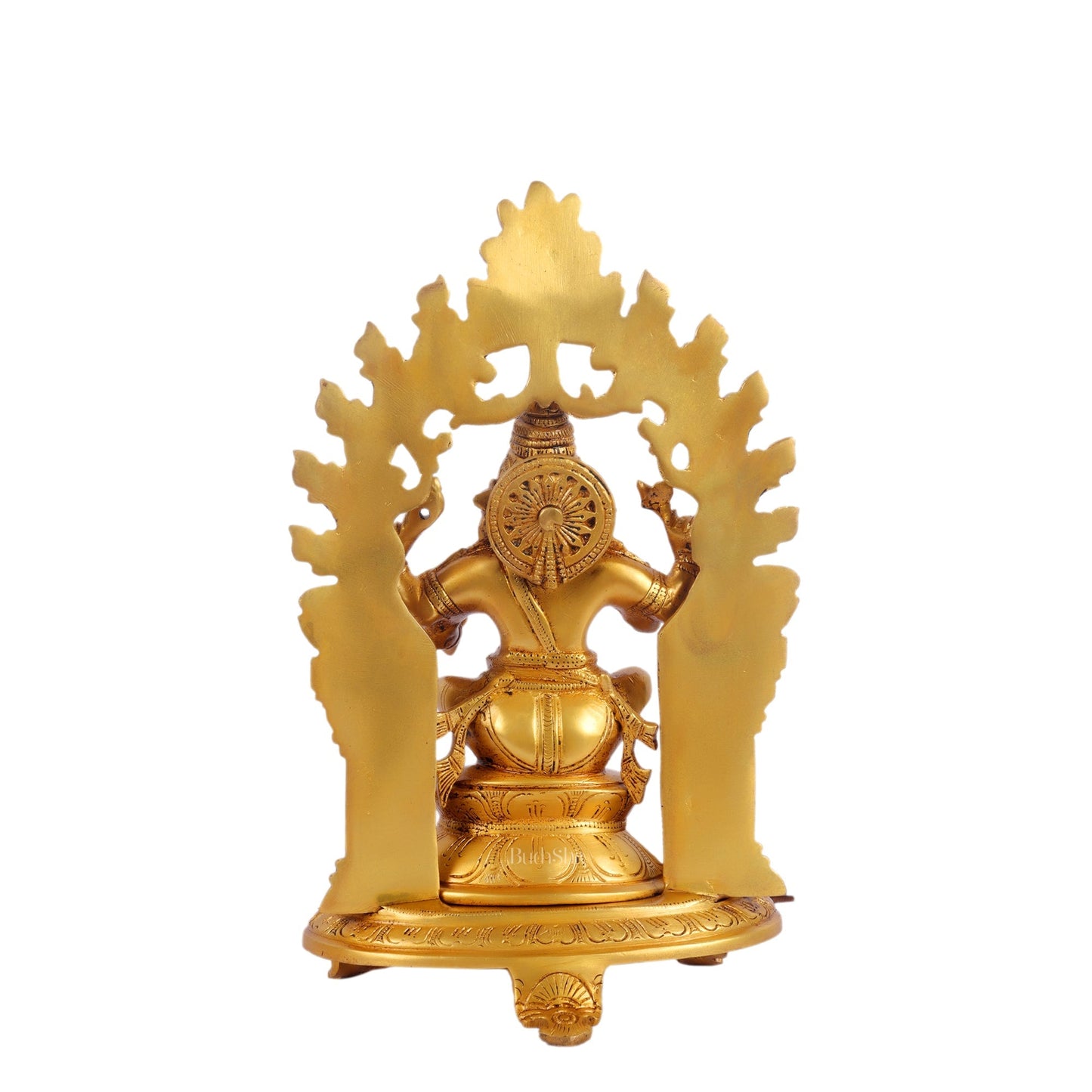 Brass Ganapathi Statue with Mouse 12 inch