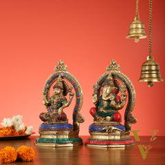 Brass ganesh lakshmi idols 11 inch