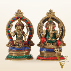 Brass ganesh lakshmi idols 11 inch