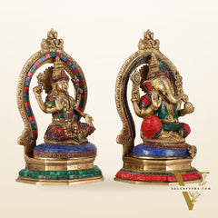 Brass ganesh lakshmi idols 11 inch
