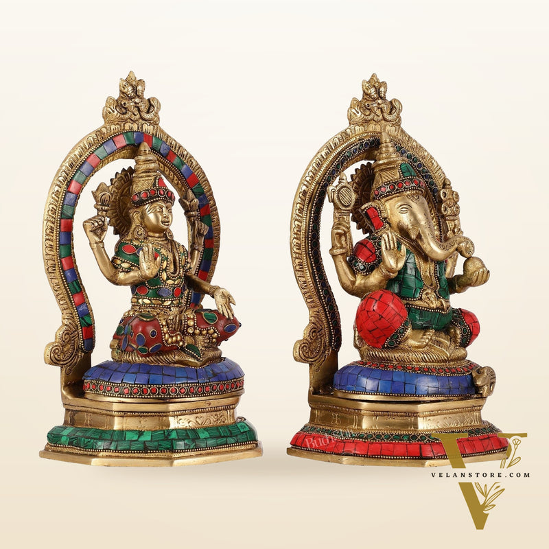 Brass ganesh lakshmi idols 11 inch
