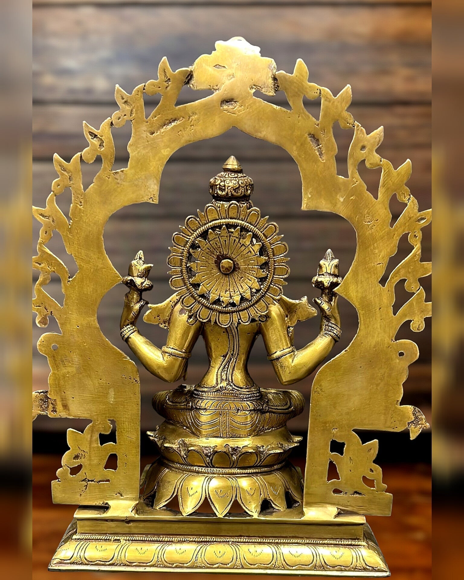 Brass Ganesh Lakshmi Large Idols - Antique Finish - 16 Inch