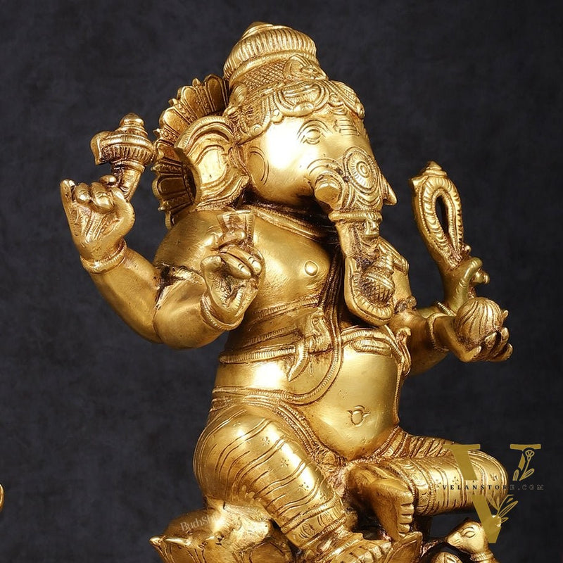 Brass Ganesh Lakshmi Pair - 12 inch