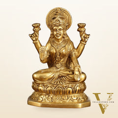 Brass Ganesha and Lakshmi Statues | 6 Inch