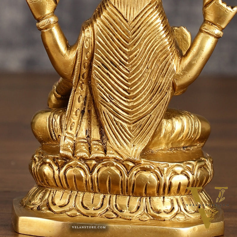 Brass Ganesha and Lakshmi Statues | 6 Inch