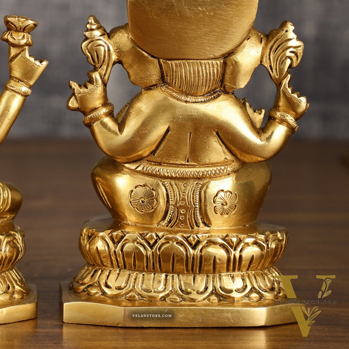 Brass Ganesha and Lakshmi Statues | 6 Inch