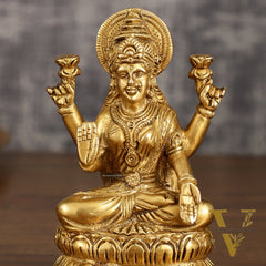 Brass Ganesha and Lakshmi Statues | 6 Inch