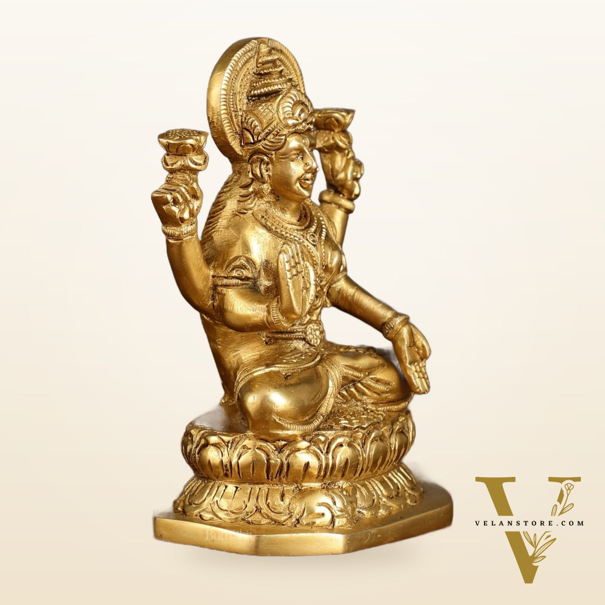Brass Ganesha and Lakshmi Statues | 6 Inch