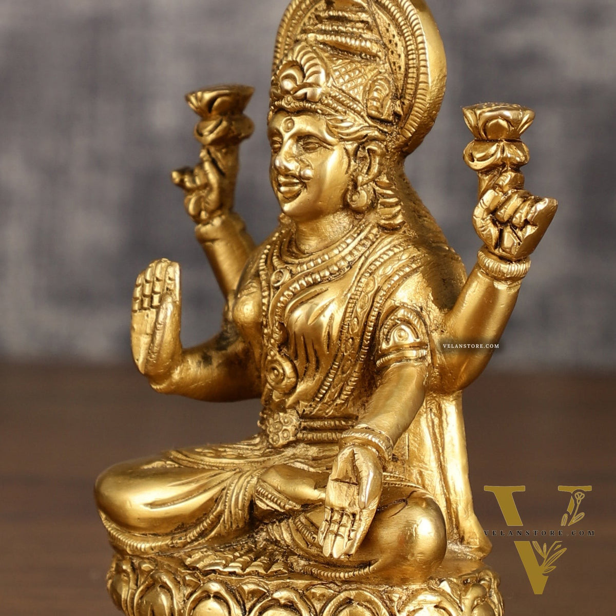 Brass Ganesha and Lakshmi Statues | 6 Inch