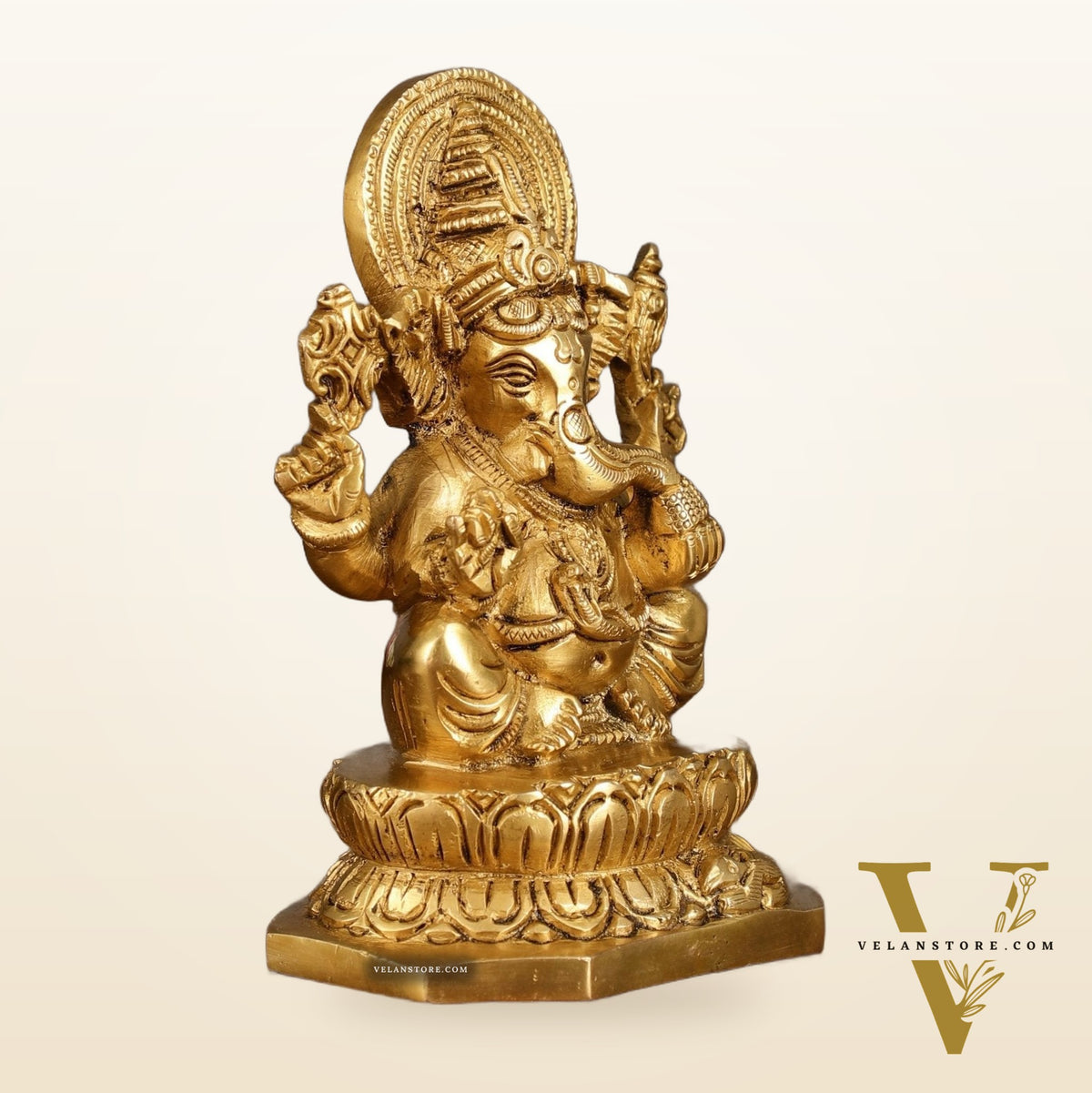 Brass Ganesha and Lakshmi Statues | 6 Inch