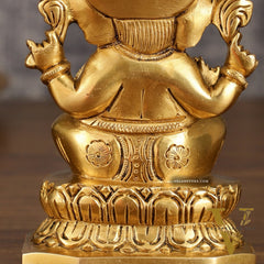Brass Ganesha and Lakshmi Statues | 6 Inch
