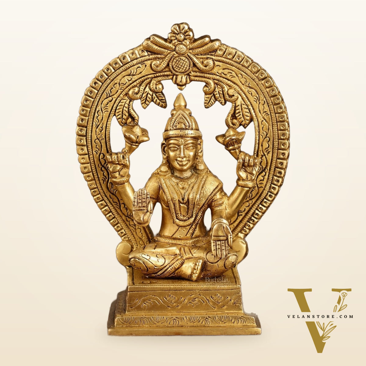 Brass Ganesha and Lakshmi Statues | 7 Inch
