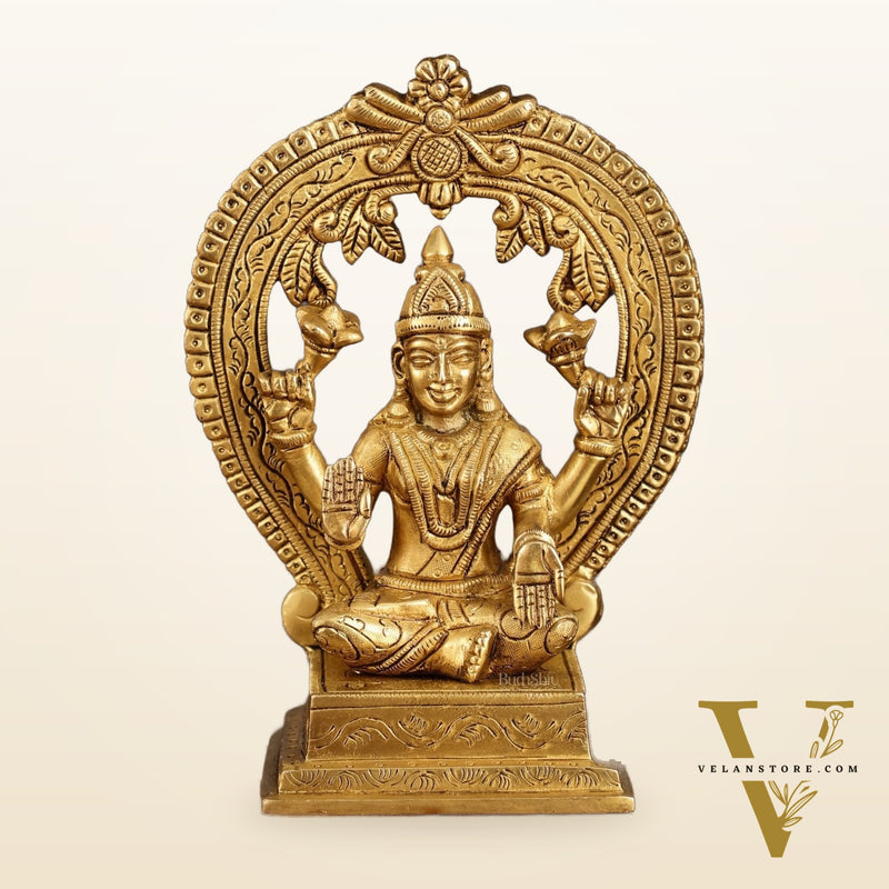 Brass Ganesha and Lakshmi Statues | 7 Inch