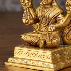 Brass Ganesha and Lakshmi Statues | 7 Inch