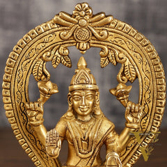 Brass Ganesha and Lakshmi Statues | 7 Inch