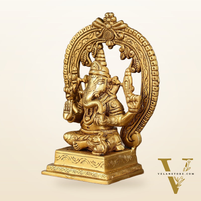 Brass Ganesha and Lakshmi Statues | 7 Inch