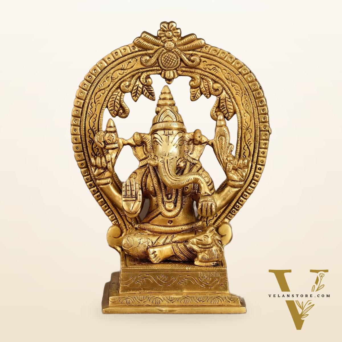 Brass Ganesha and Lakshmi Statues | 7 Inch