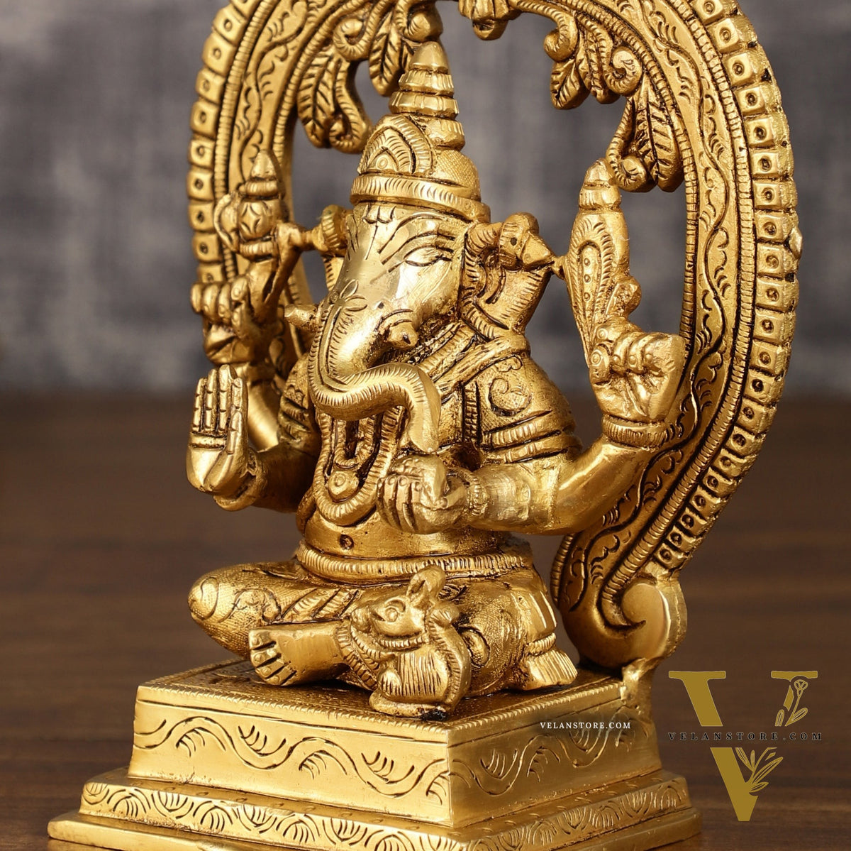 Brass Ganesha and Lakshmi Statues | 7 Inch